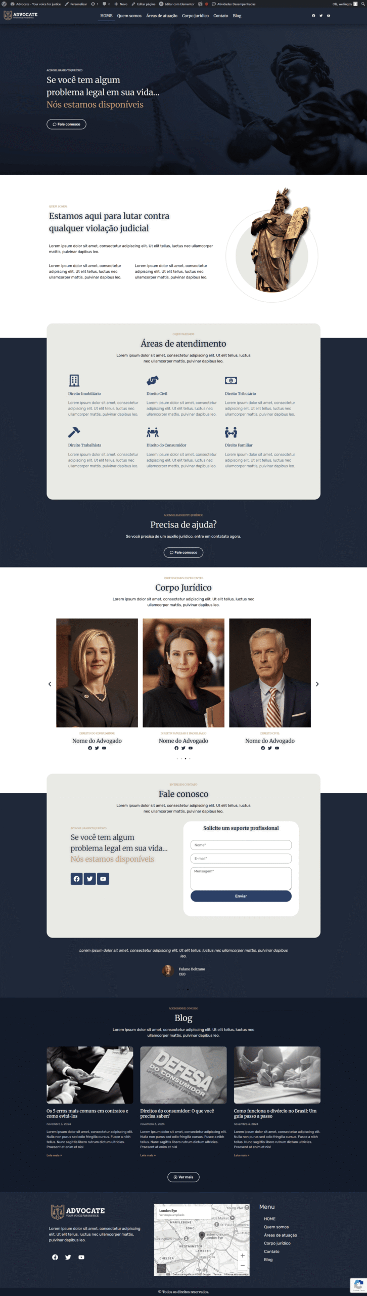 exemplo de site de advvogacia